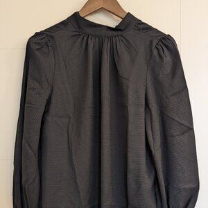 NWT H&M black blouse with mock collar size small